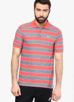 Nike Red Striped Polo T-Shirts