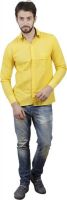 PSK Men's Solid Formal Yellow Shirt