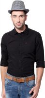 People Men's Solid Casual Black Shirt