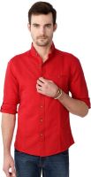 People Men's Solid Casual Red Shirt