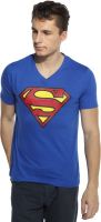 Pepperclub Printed Men's V-neck Blue T-Shirt