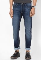 Peter England Light Blue Low Rise Slim Fit Jeans