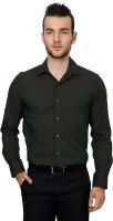 Peter England Men's Solid Formal Green Shirt