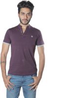 Poonam Solid Men's V-neck Purple T-Shirt