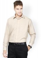 Protext Men's Solid Formal Brown Shirt