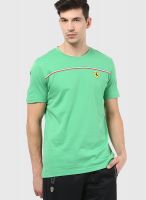 Puma Green Solid Round Neck T-Shirts