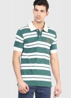 Puma Green Striped Polo T-Shirts