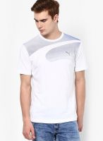 Puma White Round Neck T-Shirt