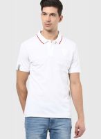 Puma White Solid Polo T-Shirts