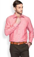 Raymond Home Men's Solid Formal Linen Red Shirt