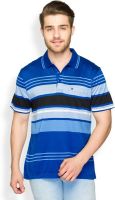 Raymond Home Striped Men's Polo Neck Blue T-Shirt