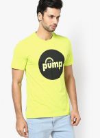 Reebok Green Printed Round Neck T-Shirts