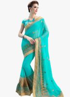 Roop Kashish Aqua Blue Embroidered Saree