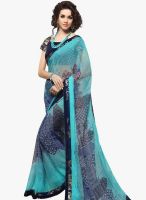 Roop Kashish Blue Printed Saree Roop Kashish Blue Printed Saree