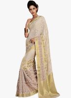 Roop Kashish Off White Embellished Saree