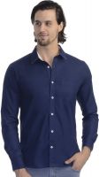 Scotchtree Men's Solid Casual Blue Shirt