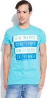 Silly People Graphic Print Men's Round Neck Blue T-Shirt