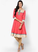 Span Cotton Peach Kurti