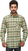 Speak Men's Checkered Casual Green Shirt