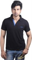 Spur Solid Men's Polo Neck Black T-Shirt