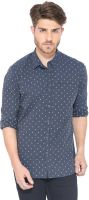 Status Quo Men's Printed Casual Dark Blue Shirt