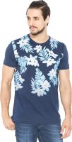 Status Quo Printed Men's Round Neck Dark Blue T-Shirt