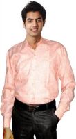 Sttoffa Men's Solid Formal Orange Shirt