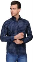 Tailor Craft Men's Printed Casual Blue Shirt