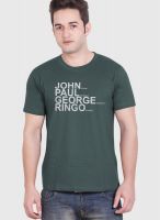 Tantra Green Printed Round Neck T-Shirts