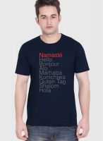 Tantra Navy Blue Printed Round Neck T-Shirts