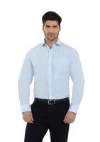 The Stiff Collar Men's Solid Formal Blue Shirt