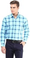 The Vanca Men's Checkered Formal Blue Shirt