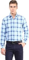 The Vanca Men's Checkered Formal Blue Shirt