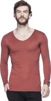 Tinted Solid Men's V-neck Maroon T-Shirt