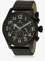 Titan Purple 9477Nl01J Black Chronograph Watch