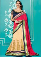 Touch Trends Pink Embroidered Saree