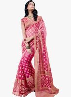 Triveni Sarees Pink Embellished Saree