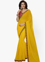 Triveni Sarees Yellow Embroidered Saree