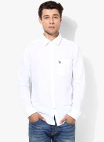 U.S. Polo Assn. White Regular Fit Casual Shirt