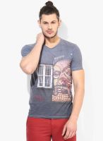 United Colors of Benetton Grey Solid Round Neck T-Shirt