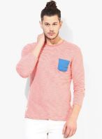 United Colors of Benetton Pink Striped Round Neck T-Shirt