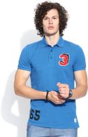 United Colors of Benetton Solid Men's Polo Neck Blue T-Shirt