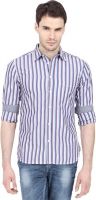 Urban Nomad Men's Striped Formal Dark Blue, Red Shirt