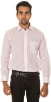 West Vogue Men's Solid Formal Pink Shirt