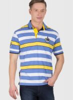 Wilkins & Tuscany Light Blue Striped Polo T-Shirts