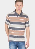 Wilkins & Tuscany Light Grey Striped Polo T-Shirts