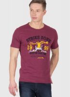 Wilkins & Tuscany Wine Printed Round Neck T-Shirts