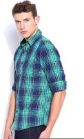 Wrangler Men's Checkered Casual Green Shirt
