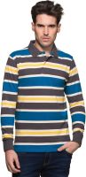 Zovi Striped Men's Polo Neck Multicolor T-Shirt