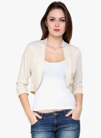 @499 Beige Solid Shrug